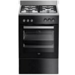 Cocina de gas negra Beko FSG52010GBC de 65 l y 4 quemadores