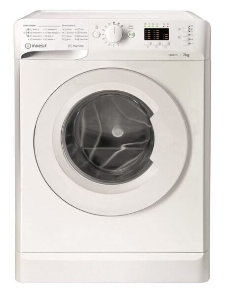 Lavadora de carga frontal blanca Indesit MTWA71252WEE de 7 kg