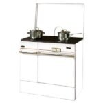 Estufa de leña de 2 fuegos, 10,5 kW, troncos 50 cm, blanca