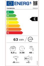 Lavadora de sobremesa 8 kg THOMSON 1300 rpm 40 cm, 4852915 - Imagen 4