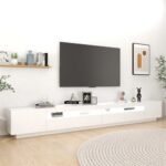 Mueble de TV con luces LED Blanco 300x35x40 cm - Imagen 2