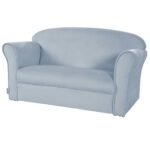Sofá infantil roba con reposabrazos azul cielo