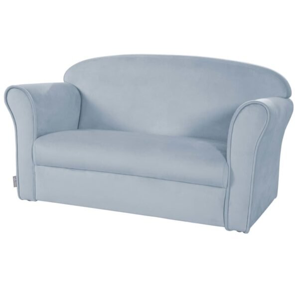 Sofá infantil roba con reposabrazos azul cielo
