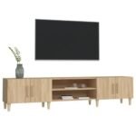 Mueble de TV de roble Sonoma 180x31,5x40 cm madera de ingeniería - Imagen 3