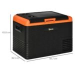 Nevera portátil eléctrica Outsunny de 40 l con congelador y asas (58,7 x 36,5 x 43,8 cm) - Imagen 4