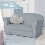 Sofá infantil roba con reposabrazos azul cielo - Imagen 4